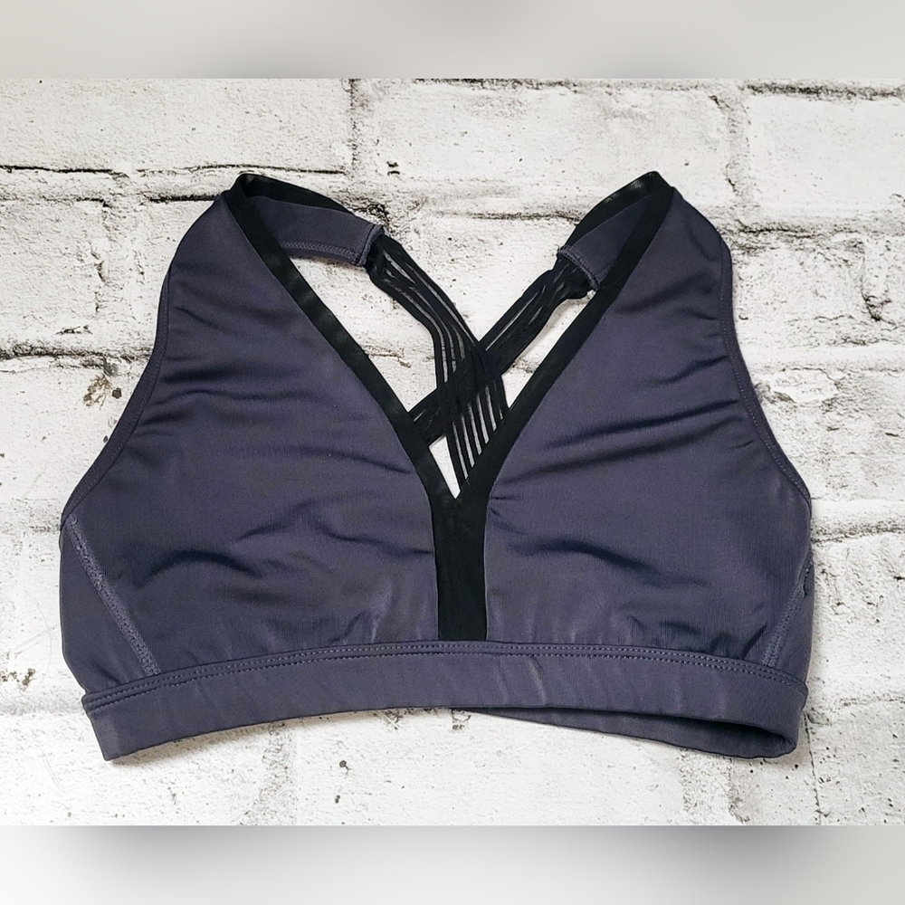 RBX Grey & Black Crossover Sports Bra